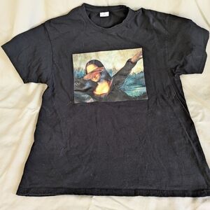 Black Graphic T-Shirt with Artistic Print